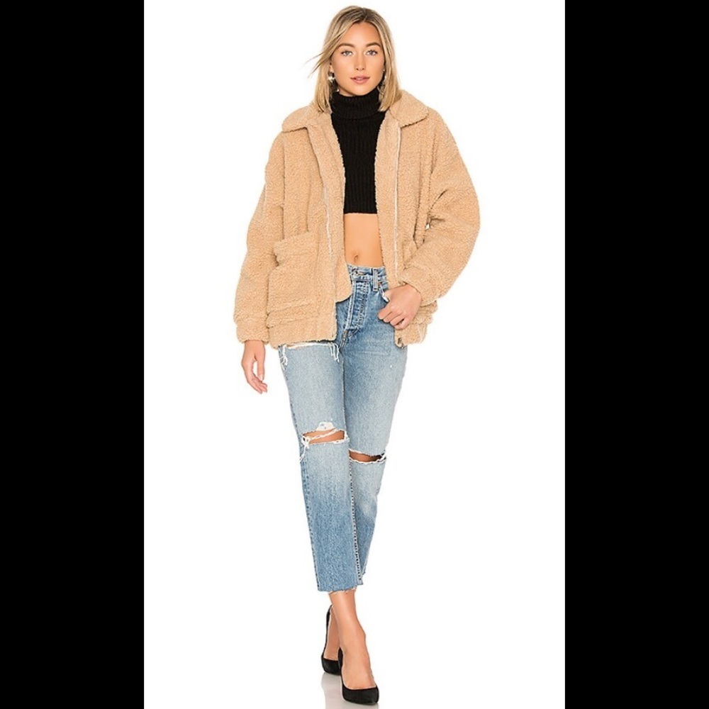 I.AM.GIA Pixie Coat in Caramel | REVOLVE casual Sherpa spring teddy jacket $128